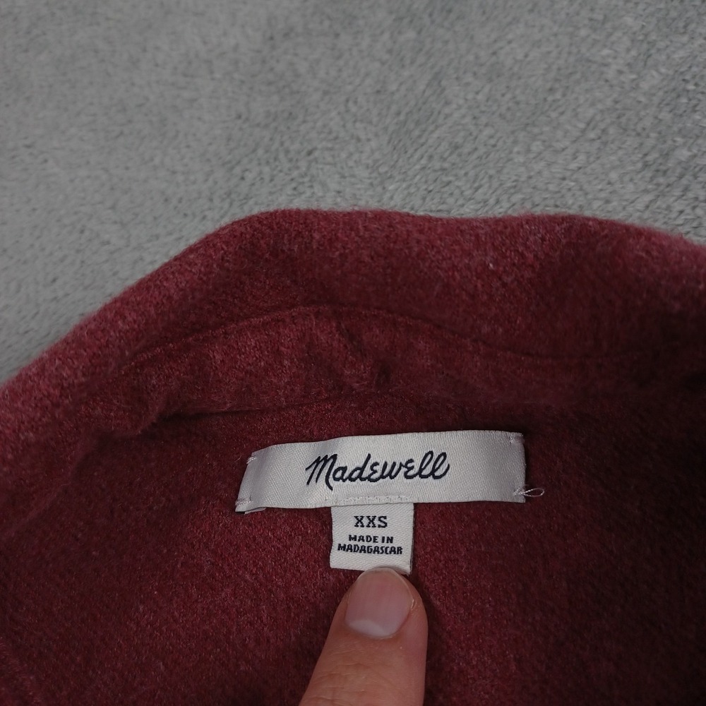 Madewell Shirt Womens XXS‎ Red Long Sleeve Button Up Pocket Top - Picture 4 of 8